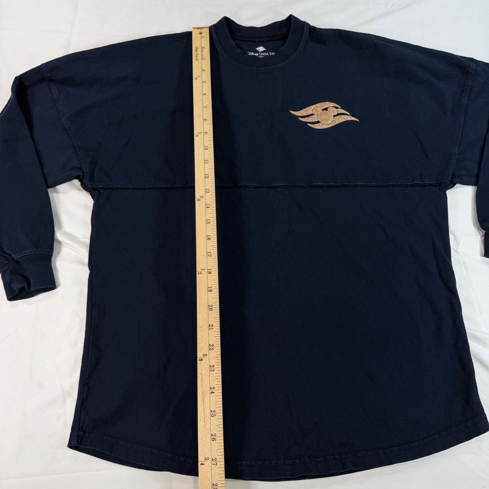 Disney Cruise Line Spirit Jersey Navy Blue Rose Gold Glitter Mickey Logo XS - Picture 7 of 10